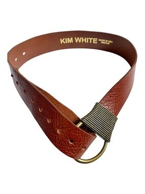 Kim White Cast Rope Belt Cognac Leather Size M